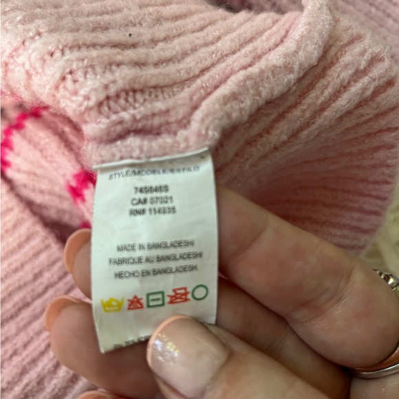 RD Style Ribbed Half-Zip Sweater Striped Pullover Knit Pink S cozy winter chic - Picture 11 of 12